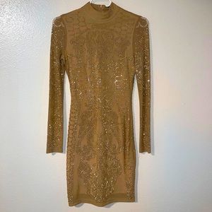 Gold sequin dress